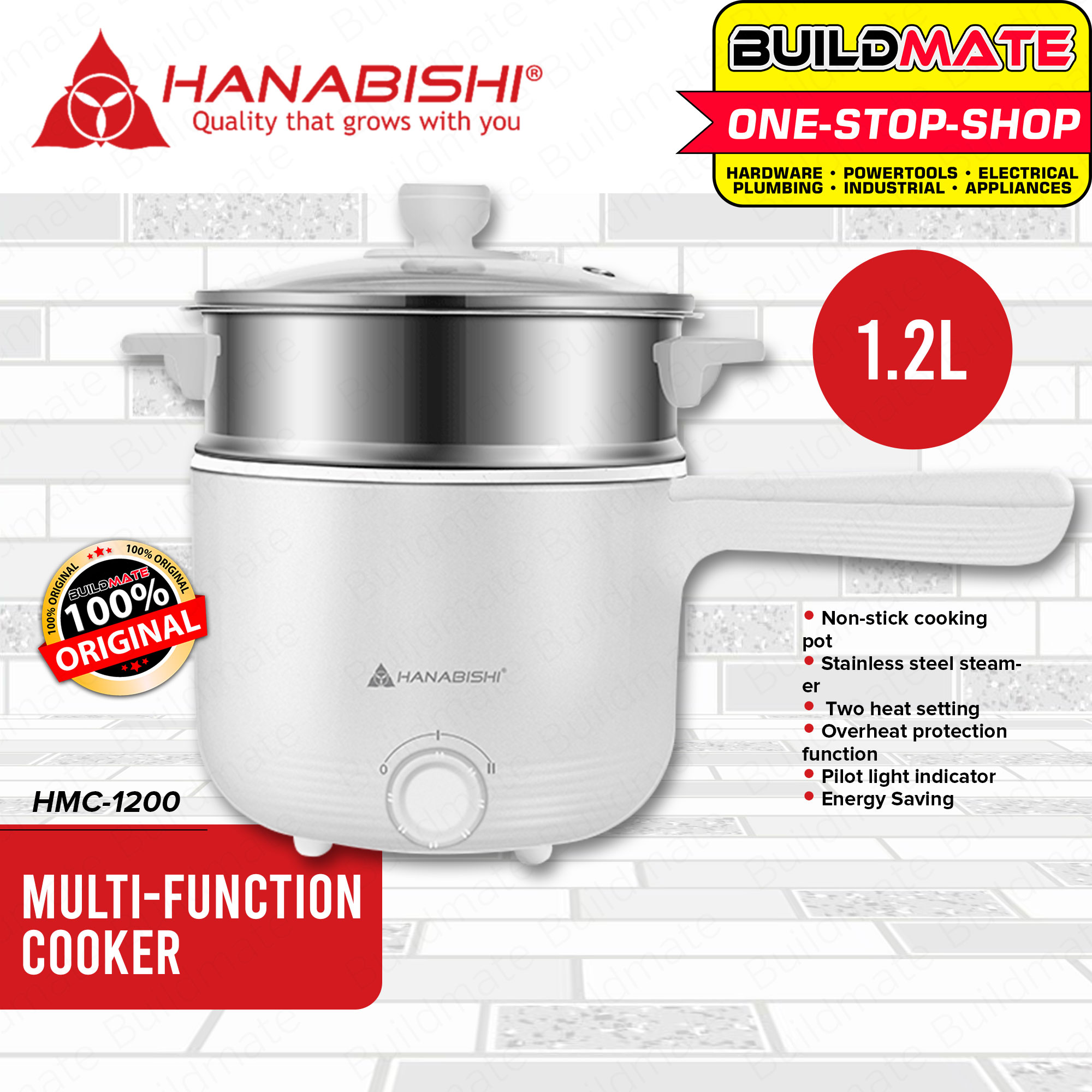 HANABISHI 9 in 1 Multi Cooker Boiler Deep Fryer Steamer BBQ 3L HMC 550SS HMC 550S BUILDMATE Lazada PH