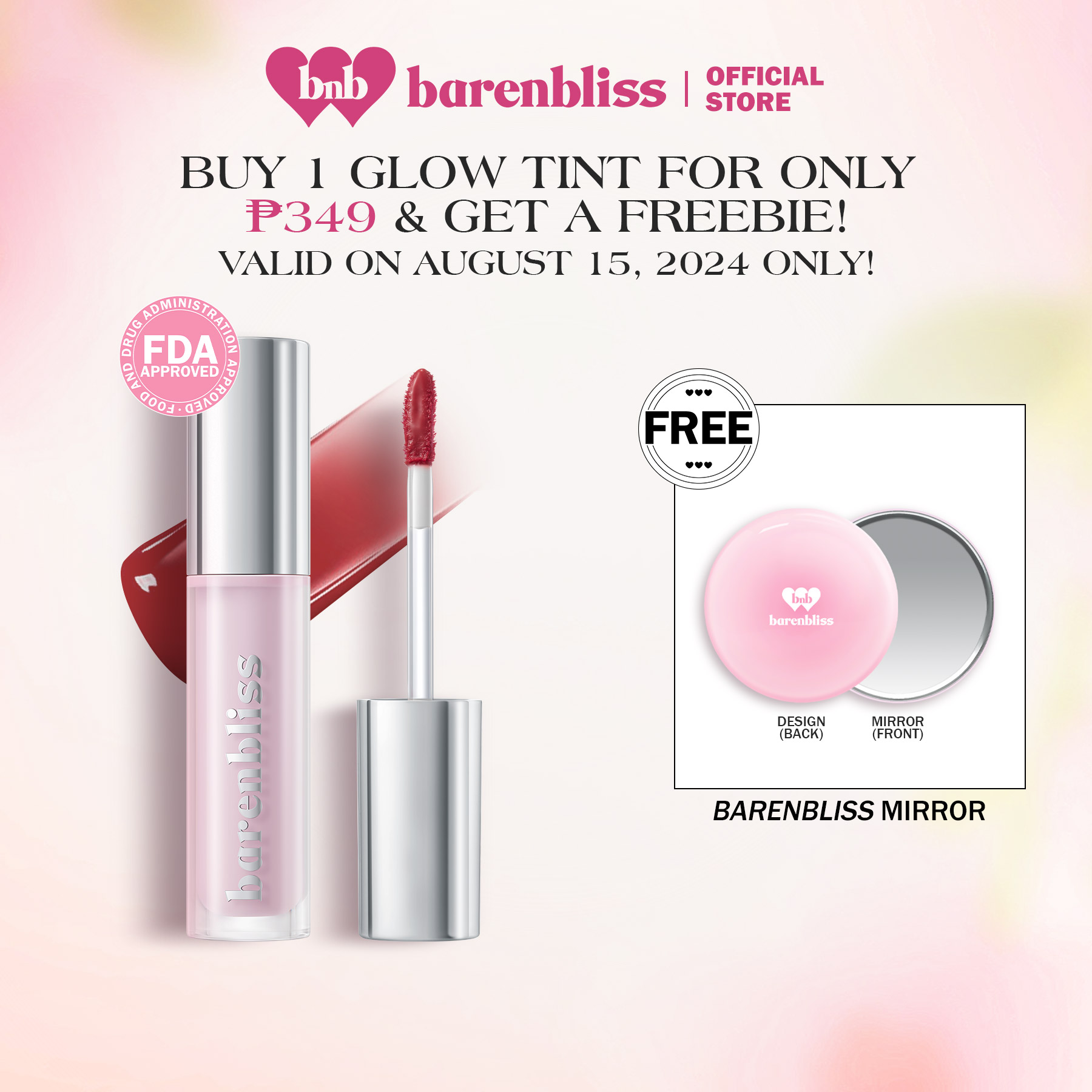 Discount on Barenbliss  shoes - SKU: 【8.15】【FREE (1)BNB MIRROR】barenbliss BNB Lily Makes Luminous Glow Tint  | Transfer Proof |16HR Long 