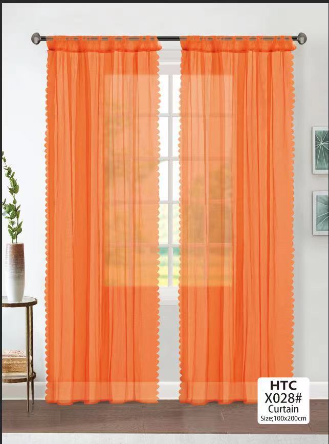 Tulle Voile Window Curtain, Orange Sheer Curtains