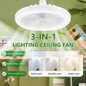 LED 3-in-1 Ceiling Fan with Light and Remote Control