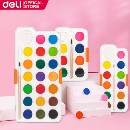 Deli 8 Bright Solid Watercolor Paint Set