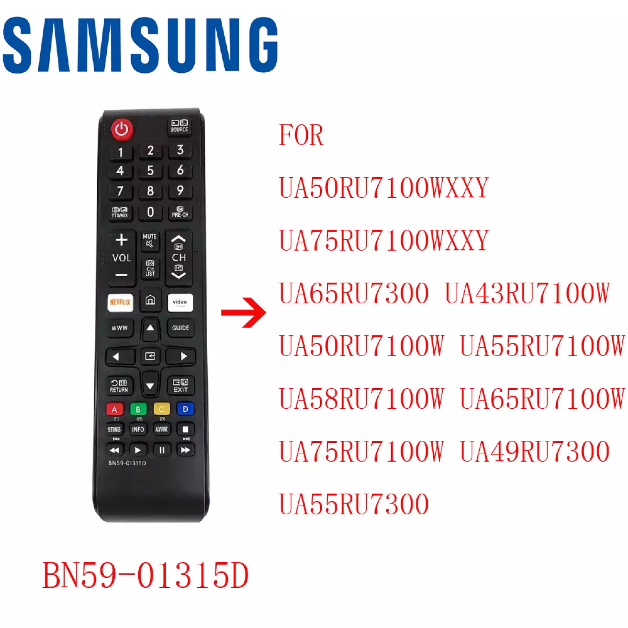 Samsung Smart Tv Remote Control Bn59 01315d For Samsung Led Tv Remote Control Bn5901315d Ua50ru7100wxxy Ua75ru7100wxxy Ua65ru7300 Ua43ru7100w Ua50ru7100w Ua55ru7100w Ua58ru7100w Ua65ru7100w Ua75ru7100w Ua49ru7300 Ua55ru7300 Lazada Ph