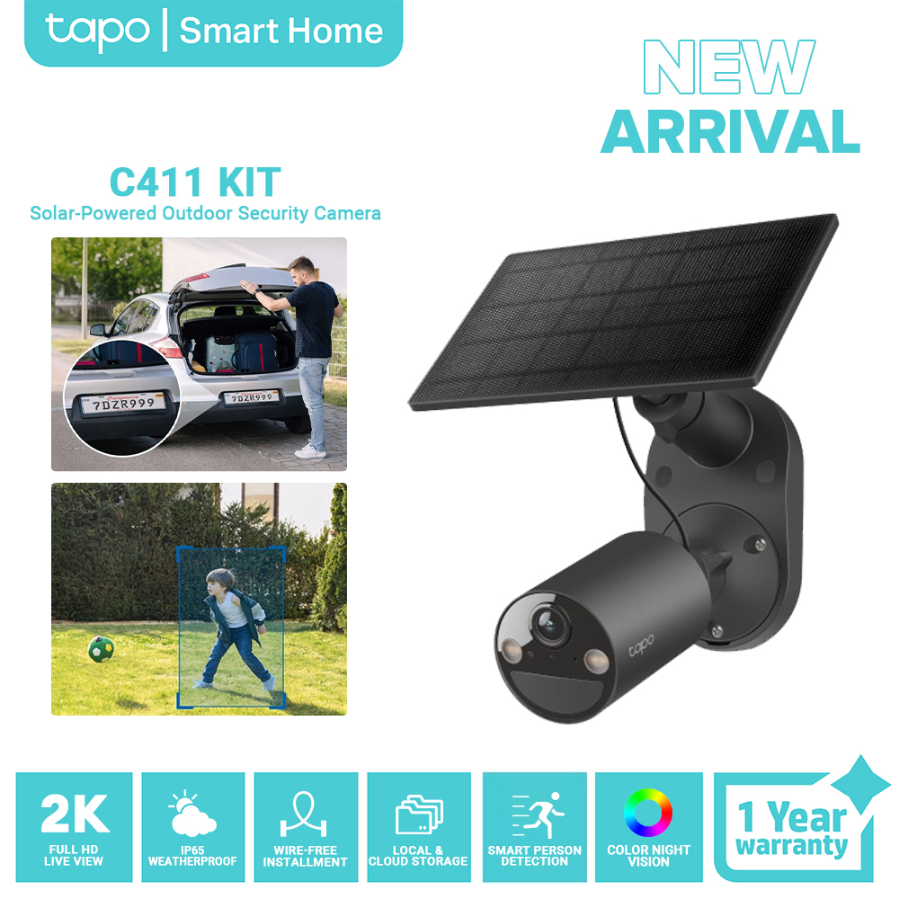TP-Link Tapo C411 KIT 2K 3MP Solar-Powered Security Camera Kit Connect to Cellphone with Mic and Speaker Presyo 4,390 Piso*Libreng Shipping