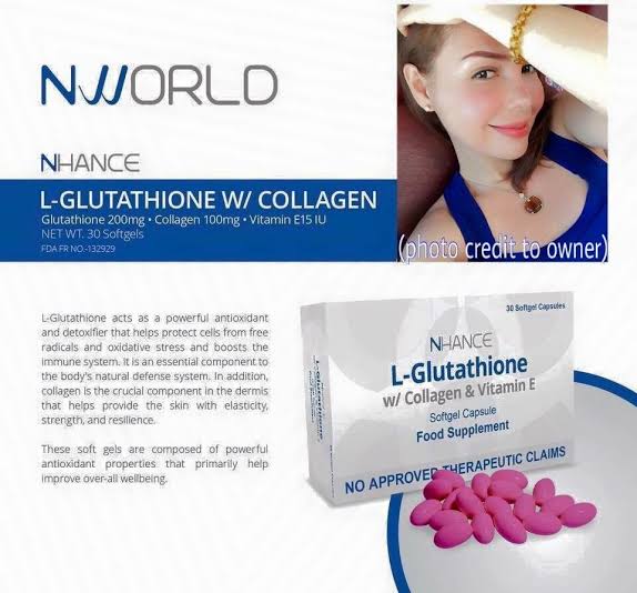 nworld glutathione with collagen review Nhance L-Glutathione w/ collagen & Vitamin E softgel 30 capsule
