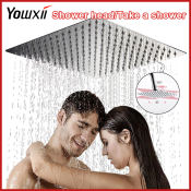 YOWXII Stainless Steel Rainfall Shower Head - Bathroom Spray