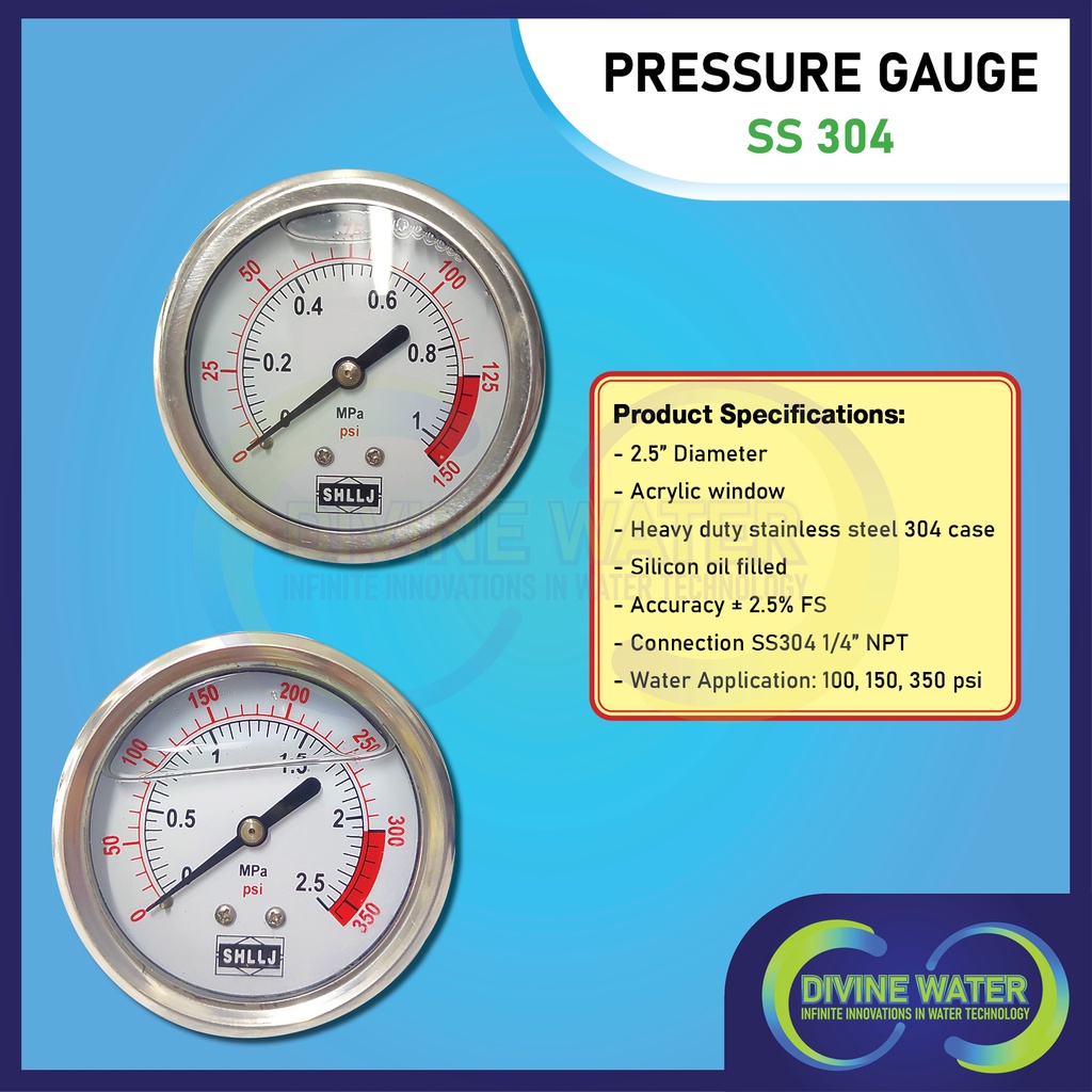 Din Scba Dive Cylinder Tank High Pressure Checker Gauge 5000psi 350bar