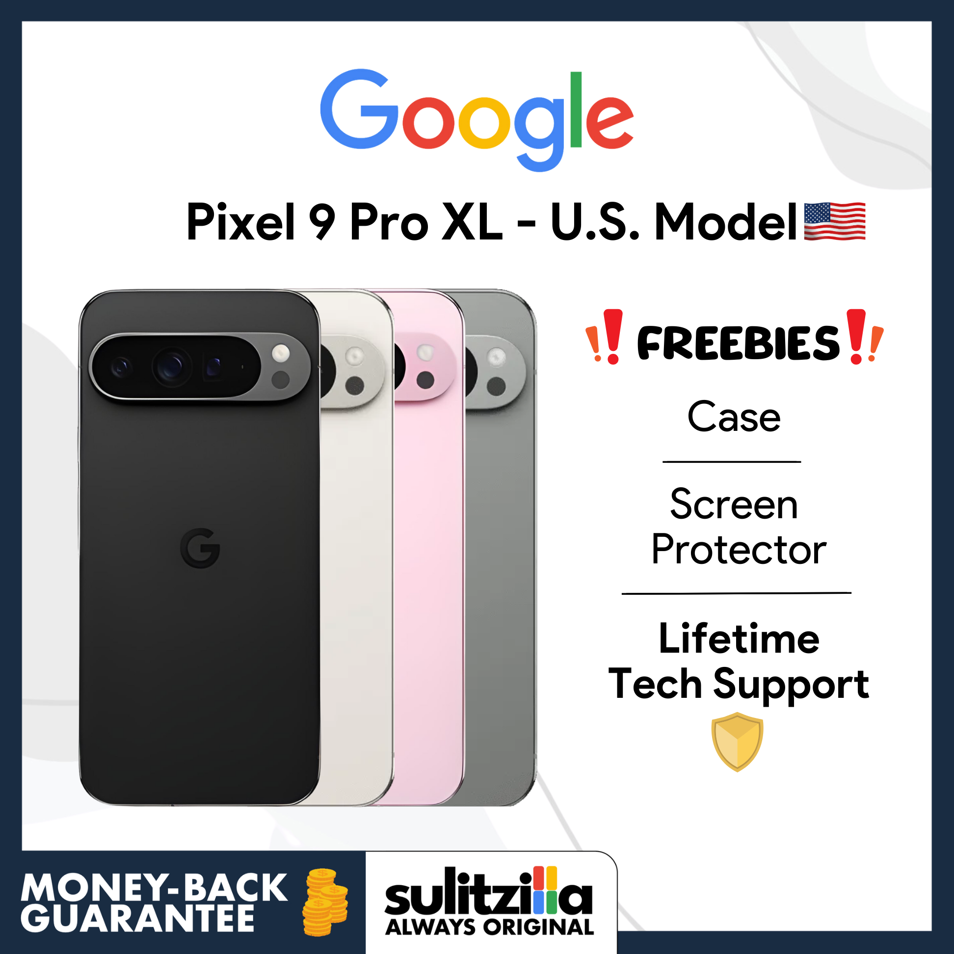 Google Pixel 9 Pro XL - US Model - (128GB/256GB/512GB) with 5G/eSIM and Google AI