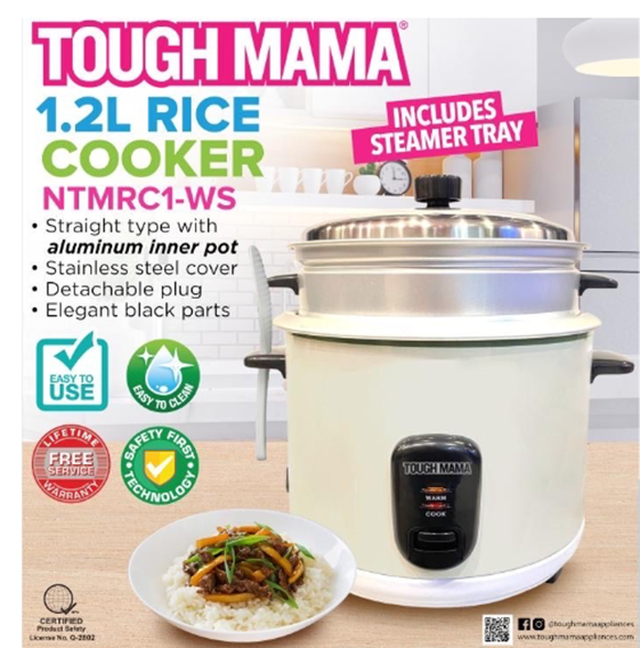 Tough Mama RTRC18-1G Hello Kitty Rice Cooker Straight Type 1.8L Non-stick Rice  Cooker with steamer