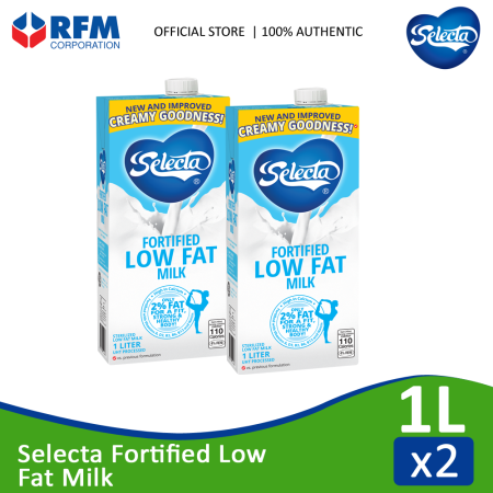 Selecta Fortified Low Fat Milk 1 Liter - Set of 2s