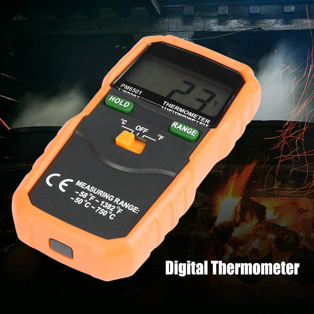 PEAKMETER PM6501 LCD Digital Instant-Read Thermometer Temperature Meter  with Type K Thermocouple Sensor Probe