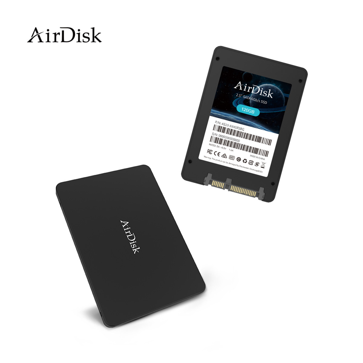 Airdisk 120GB S10 SATA 3 2.5" Internal SSD - 2 years warranty, Up to 550MB/s read, Black, local PH release, AS10X-120GB1G