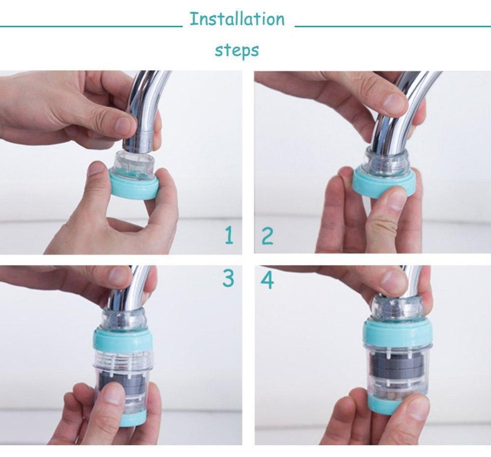 Household Kitchen Faucet Water Filter Tap Purifier Cal Stone Magnetized Strainer Handy Portable