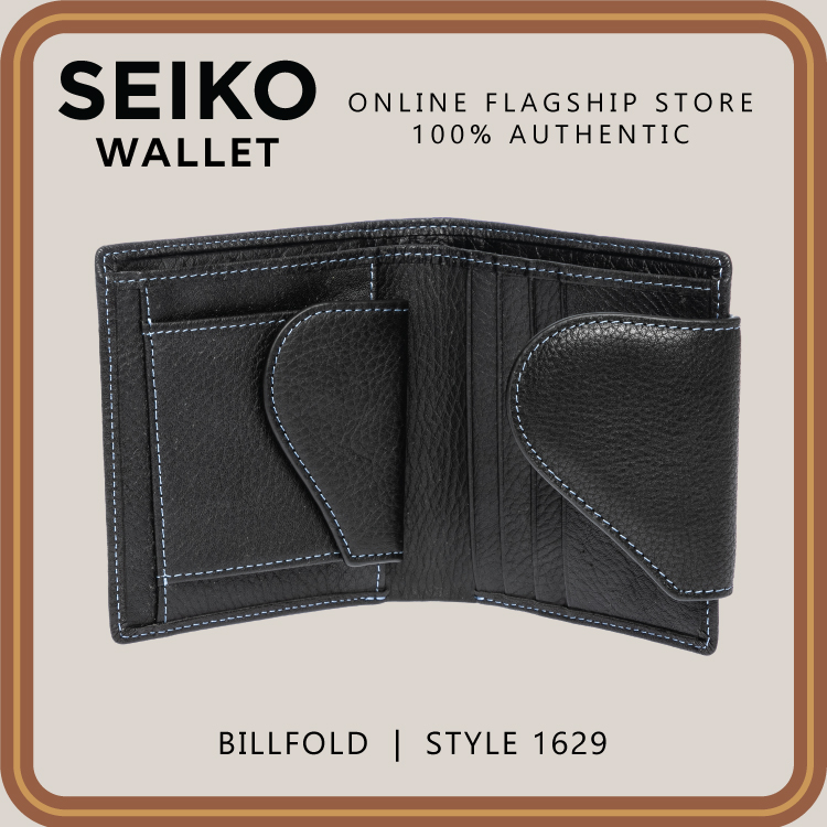 Seiko Wallet Genuine Leather Billfold Original Authentic for Men Black 1645  - UNBOXING 4K 60 FPS 