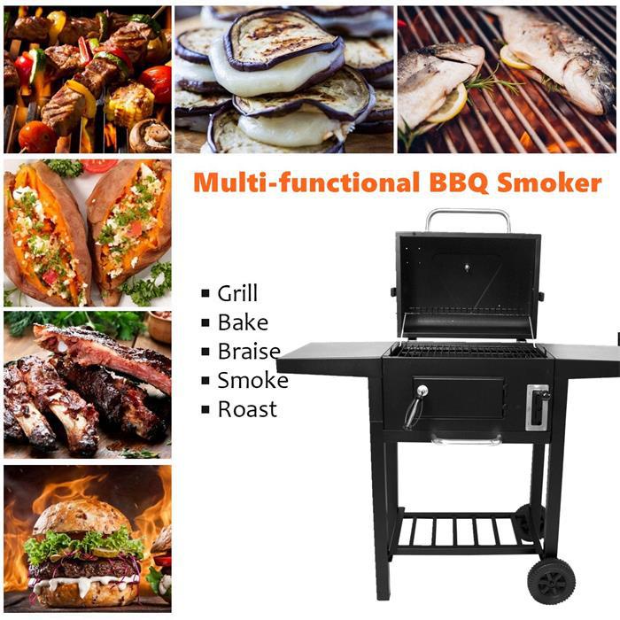 Portable BBQ grill for outdoor cooking, ideal for camping trips