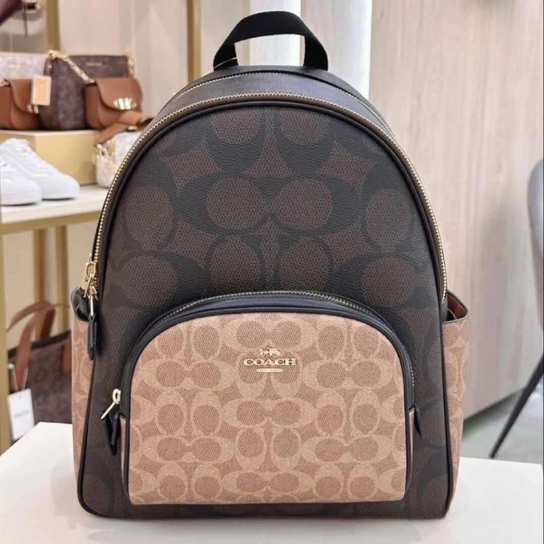 black panther coach backpack Pace Large In Signature Jacquard flop industries Queen Ramonda COLOUR:GOLD Disney x Coach +