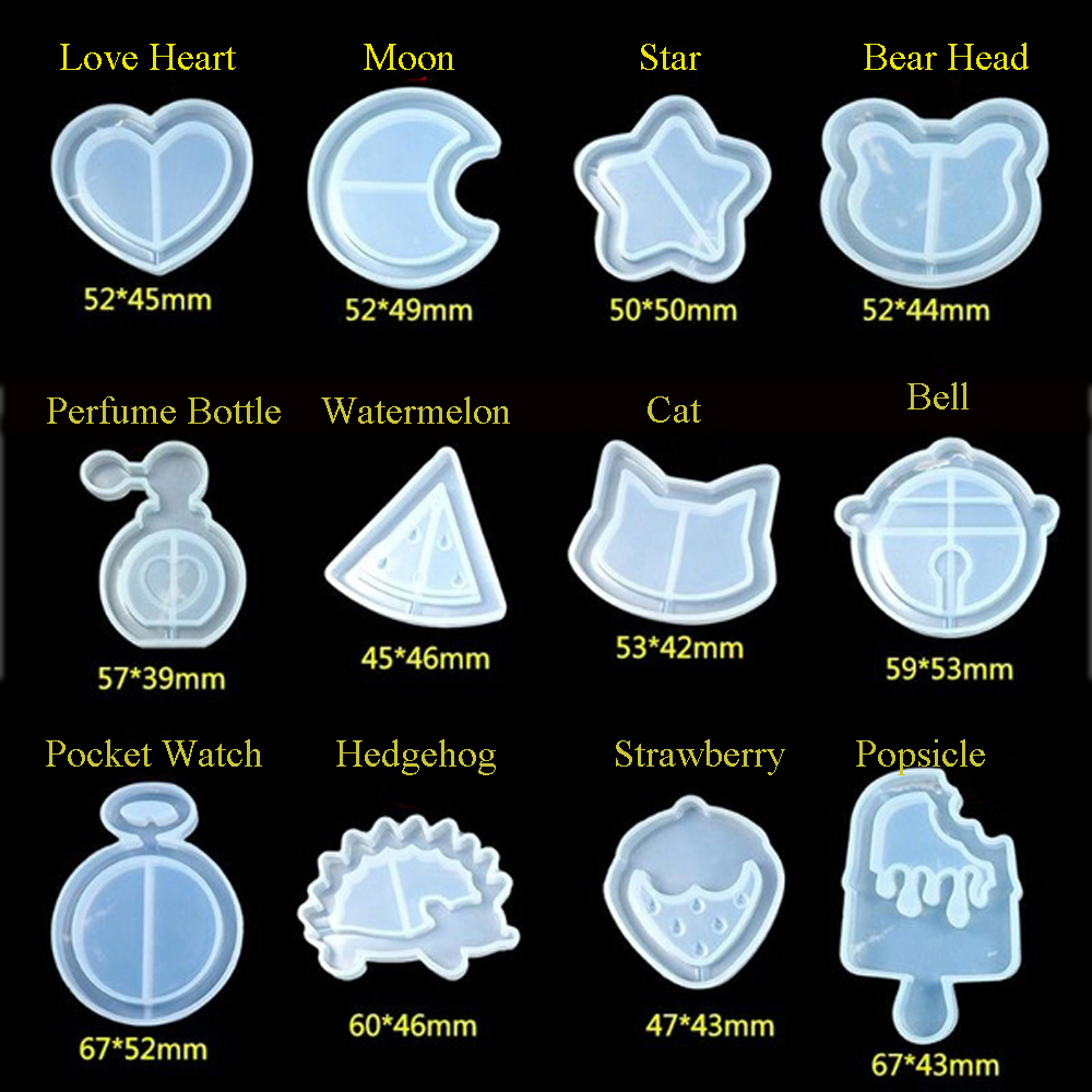 DIY Silicone Mold Crystal Cat Claw Moon Star Love Mould Pendant Silicone Mould Cat