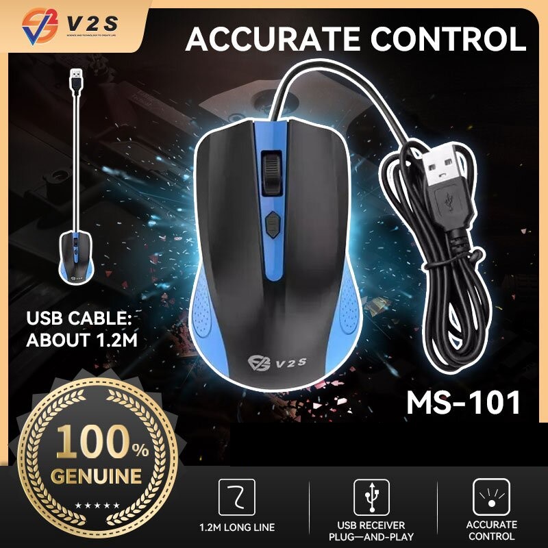 V2S MS101 Wired Mouse for Office and Gaming