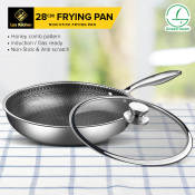 Lux Kitchen Stainless Steel Induction Wok Pan