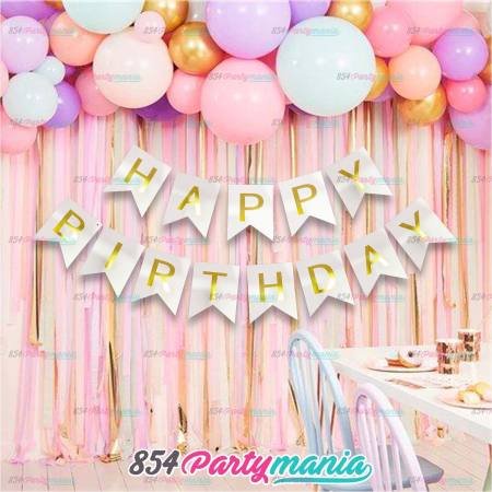 Happy Birthday Banner Supplies partyneeds party decorations Boys Girl Baby Kids Birthday Decoration happy birthday banner with gold print party banner birthdays elegant and fancy party decor birthday banner sold by 854Partymania