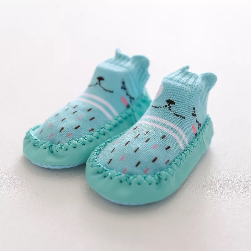 teal baby shoes