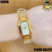 Casio Women's White Dial Stainless Steel Analog Watch