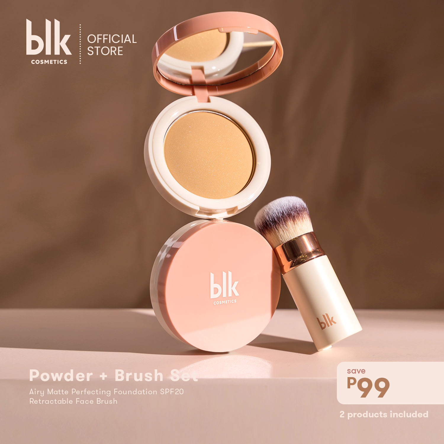 Discount on BLK Cosmetics  shoes - SKU: blk cosmetics daydream Airy Matte Perfecting Powder Foundation SPF 20 + Brush
