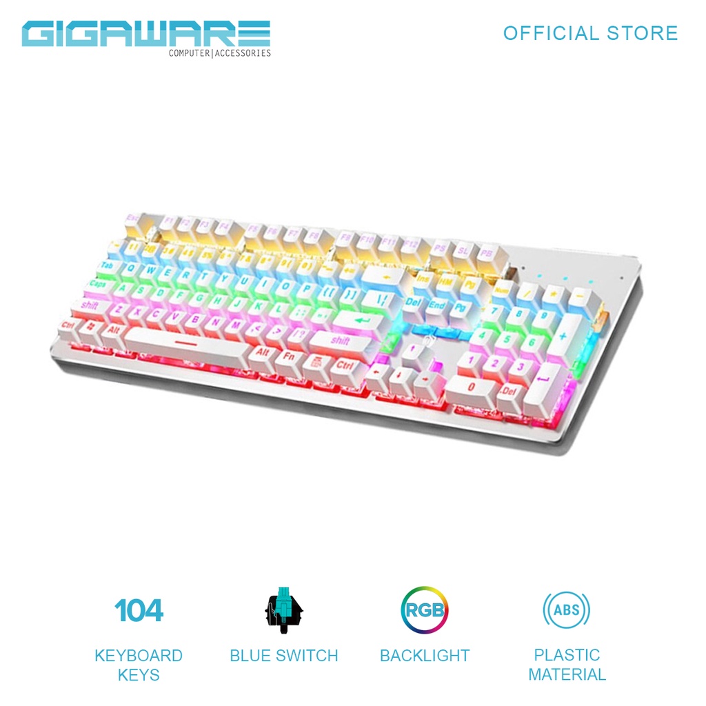 gigaware k880 mechanical keyboard 104 key computer wired gaming keyboard