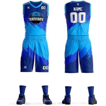 Custom Gradient Basketball Jersey Kit Printed Team Name & Number Personalized Sports Uniform for Men/Youth