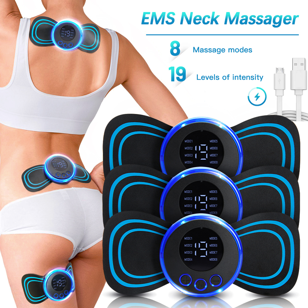 SYCLONIC Mini Body Massager with 8 Modes and 19 Strength Levels, Wireless  Portable Neck massager, Rechargeable Electric Massager Sticker, Body  Massager Patch for Men, Women, Shoulder, Arms, Legs, Neck 