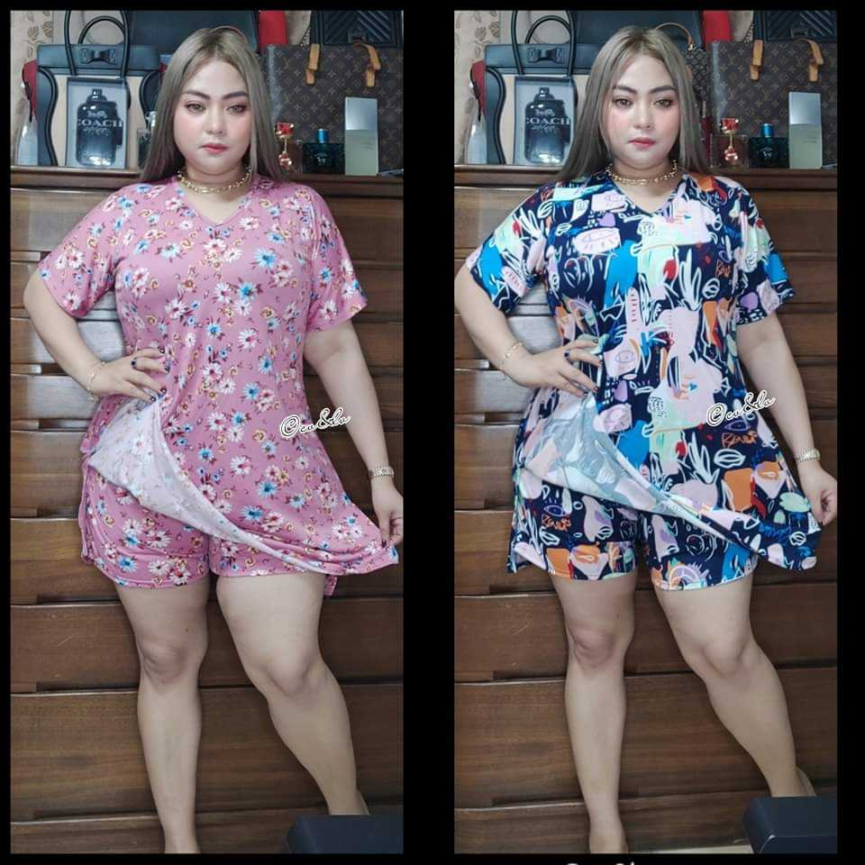 PLUS SZIZE AIZA TERNO SHORT WITH SLIT UP TO 5XL