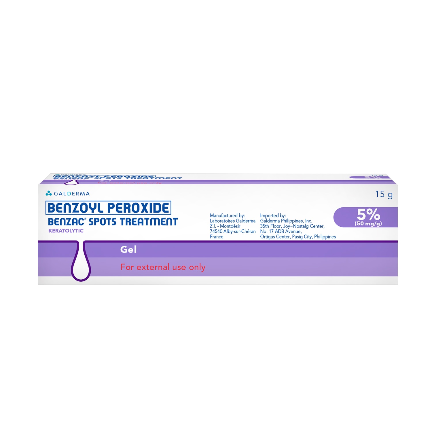 BENZAC Benzoyl Peroxide Spots Treatment gel 5 50mgg 15g