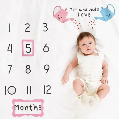 Baby Photograph Backdrop Blanket Monthly Milestone Record Blanket Newborn Photo Props Backdrop Infant Blanket for Newborn Monthly Milestone Blanket For Baby Boy Girl. (3)