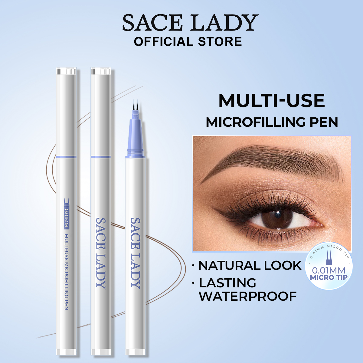 Discount on Sace Lady  shoes - SKU: Sace Lady Waterproof Eyebrow Pencil 5 In 1 Multi-Use Sweatproof Natural Eyebrows Easy To Apply Eye M