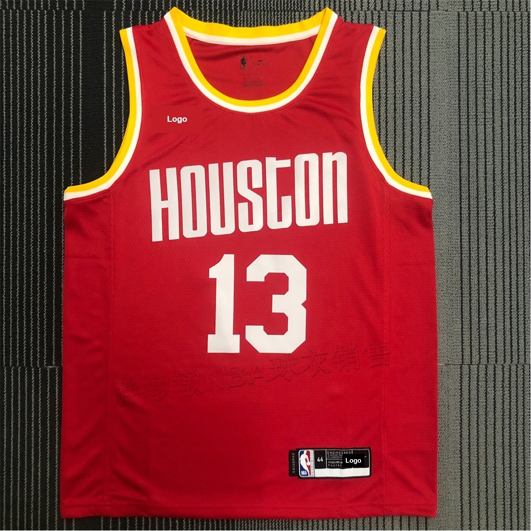 The NBA Houston rockets blue retro red shirt McGrady Paul harden wei less