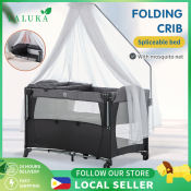 "Foldable Baby Crib with Free Mosquito Net, Portable Cot"