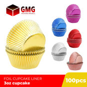 GMG Metallic Foil Cupcake Liners - 3oz Aluminum Greaseproof