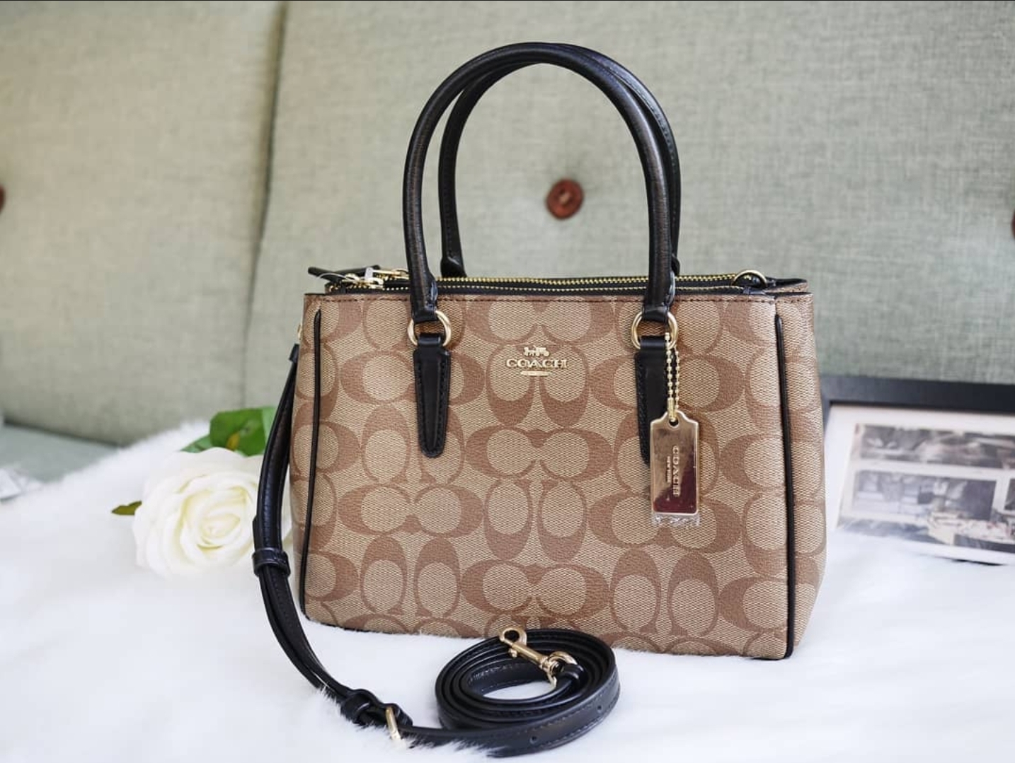 Guaranteed Original Coach Mini Surrey Carryall Satchel Crossbody