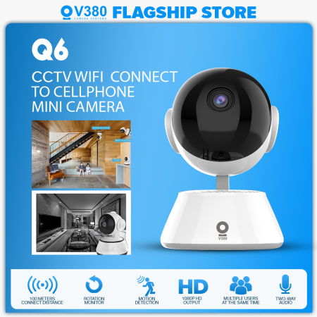 V380 Q6 PRO Wifi CCTV Camera - 1080P Night Vision