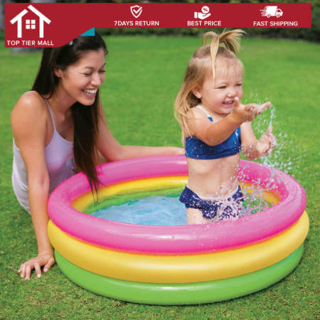 Intex 3-Ring Inflatable Outdoor Swimming Pool Kiddie Pool