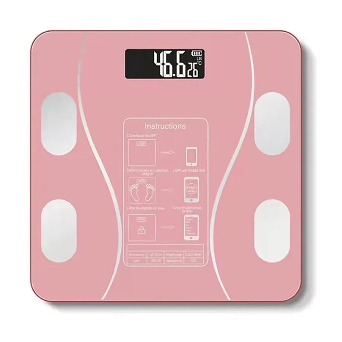 Smart weight scale. Body fat and health measurement digital