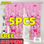 5pcs Butterfly Curtains High Quality Curtains 5 in 1 Curtains Suitable for Home Decoration Doors Window Bedroom Living Room 100*210cm