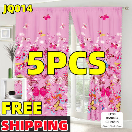 5pcs Butterfly Curtains High Quality Curtains 5 in 1 Curtains Suitable for Home Decoration Doors Window Bedroom Living Room 100*210cm