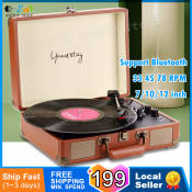 O-KAY Vintage Bluetooth Record Player with Built-in Speaker