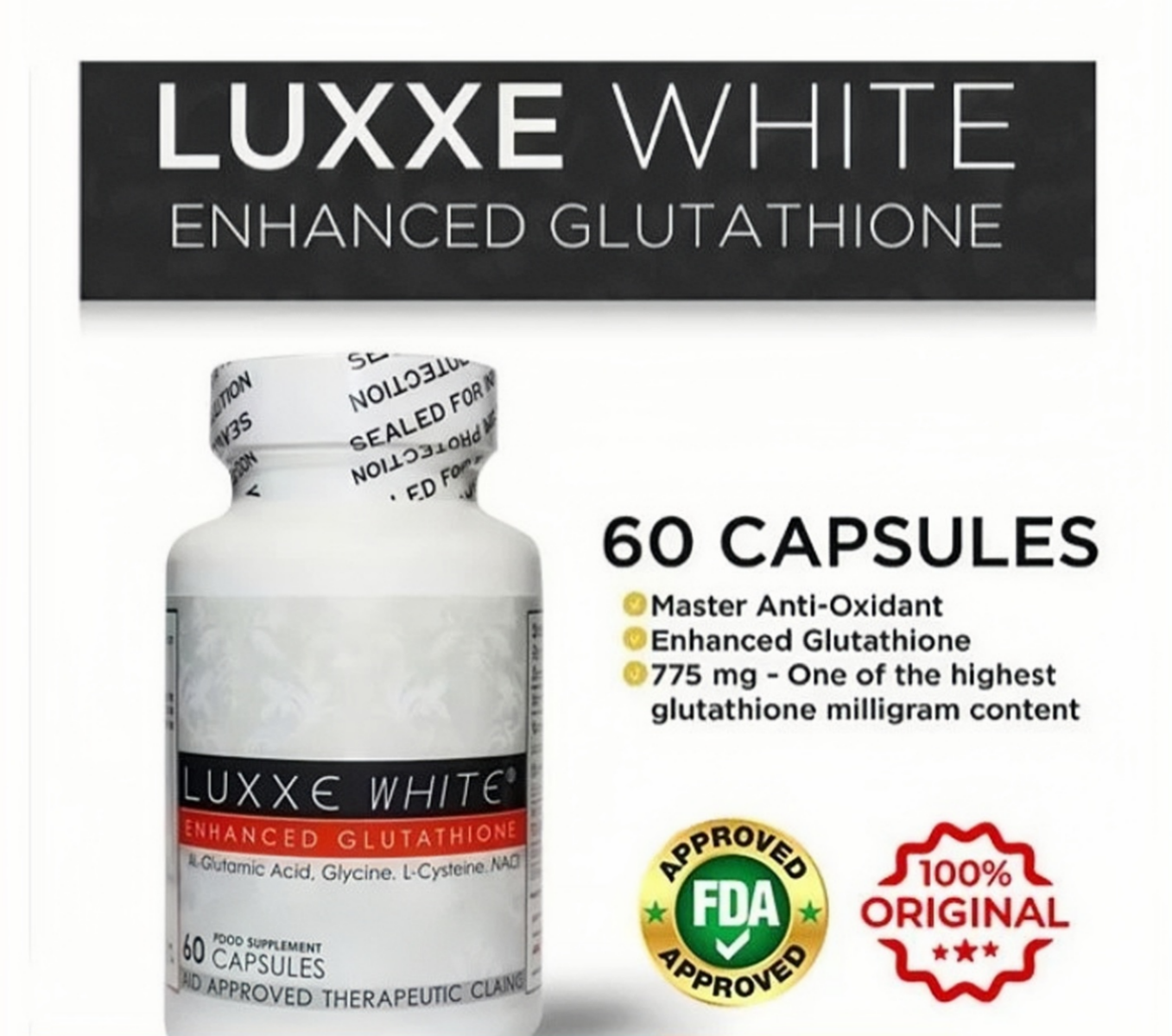 luxxe white enhanced glutathione price philippines Luxxe White Ultima Glutathione + Collagen 1400 mg 60 Capsules Supplement main image 1