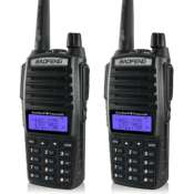 Baofeng UV-82 Dual Band Two Way Radio Set with Headphones