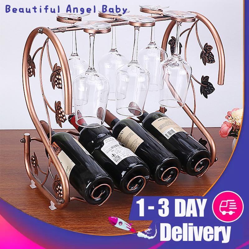 Syneyper Upside Down Goblet Rack Home Wine Glass Display Stand Creative  Wine Bottle Rack Holiday Decorations Creative Knitting Plush Red Wine