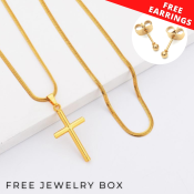 18k Saudi Gold Cross Pendant Male High Quality Gold Necklace Jewelry Crucifix Necklace