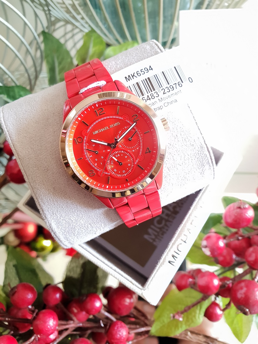 michael kors red runway watch