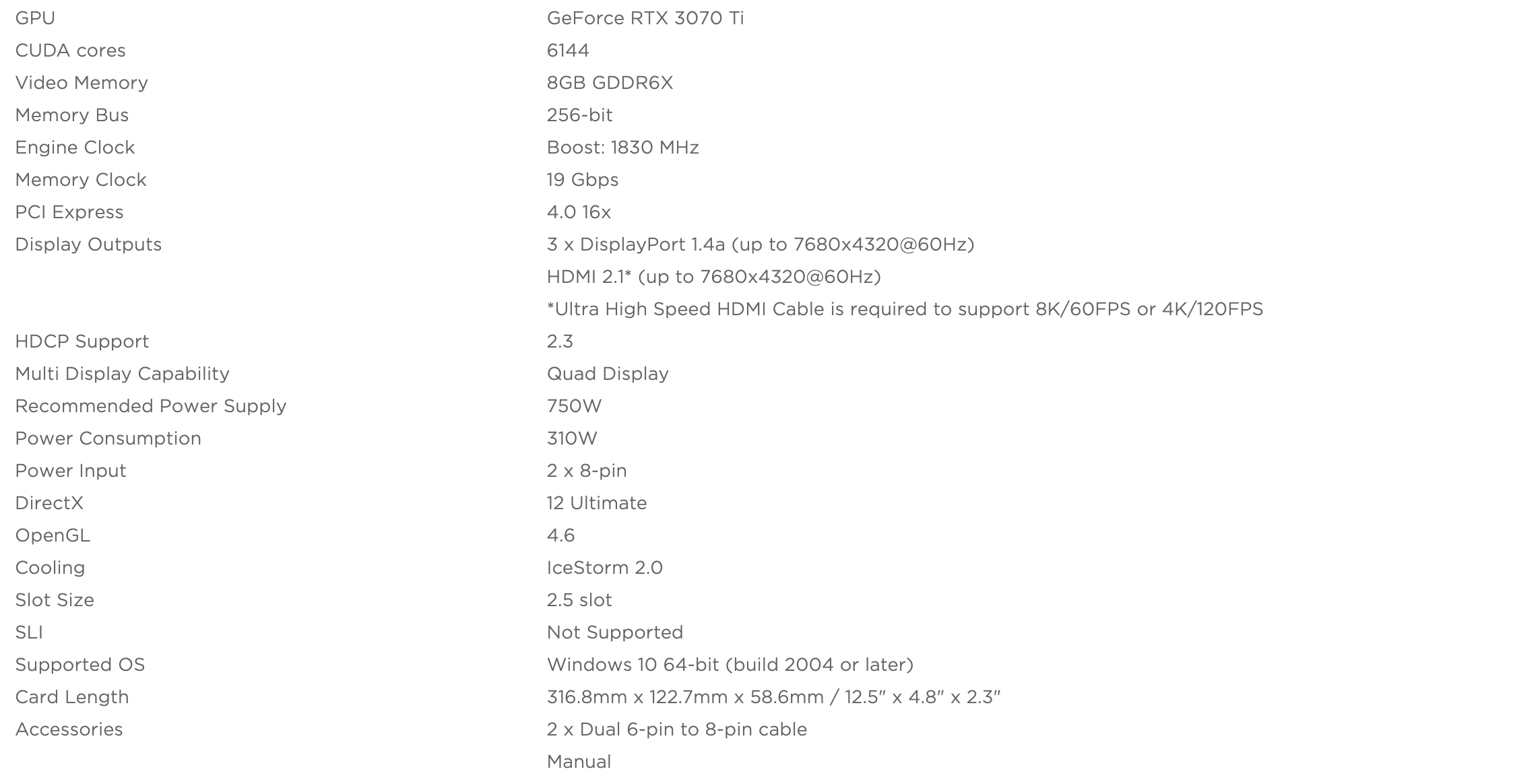 ZOTAC GAMING GeForce RTX 3070 Ti AMP Holo 8GB GDDR6X 256-bit 19 Gbps PCIE 4.0 Gaming Graphics Card, HoloBlack, IceStorm 2.0 Advanced Cooling, SPECTRA 2.0 RGB Lighting, 3070ti ZT-A30700F-10PLHR