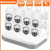 BESDER 8CH 2MP Wireless CCTV NVR Kit with Outdoor Camera